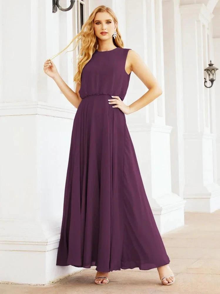 Numbersea Sleeveless Long Bridesmaid Dress A line Formal Evening Prom Gown 28025 by numbersea
