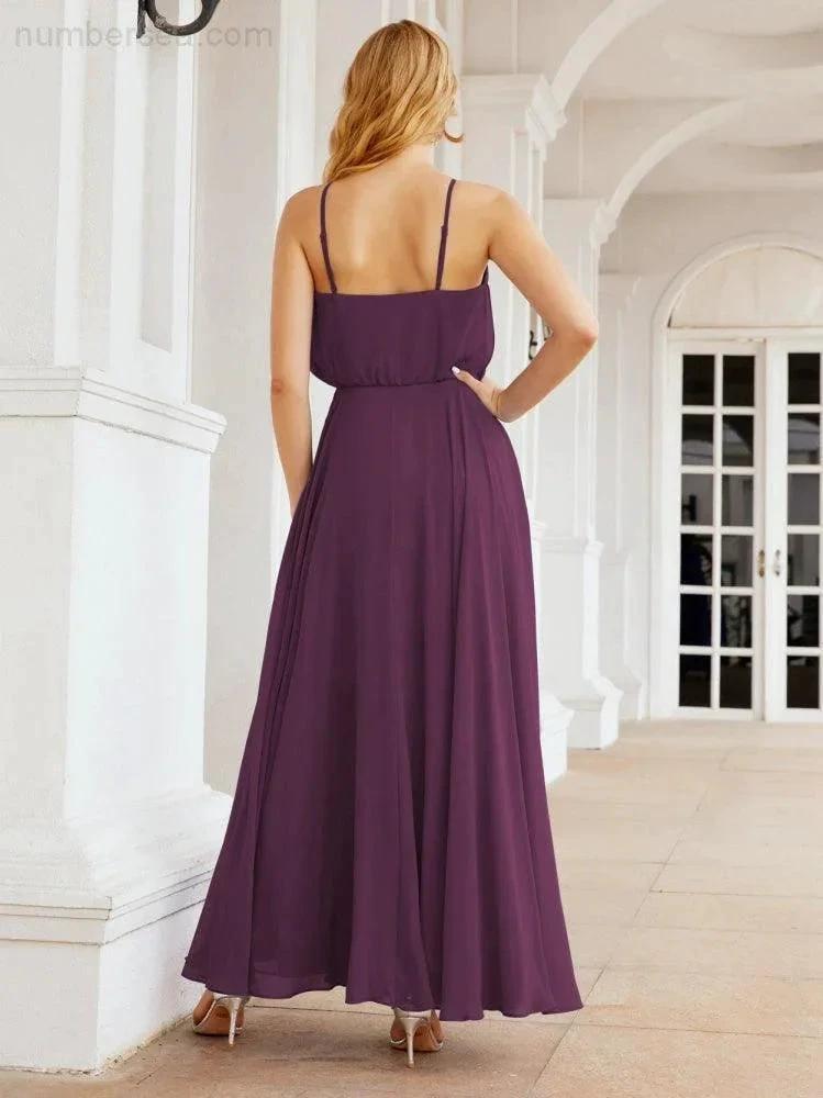 ZapDress Halter Long Bridesmaid Dresses Formal A line Juniors Dress 28029 (ZD17029)