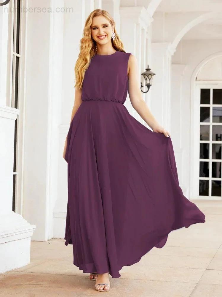 ZapDress Sleeveless Long Bridesmaid Dress A line Formal Evening Prom Gown 28025 (ZD17053)