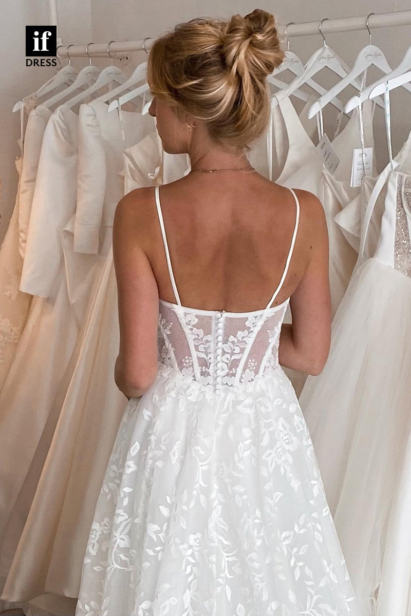 31548 - Luxurious A-Line Sweetheart Lace Appliques Wedding Dress