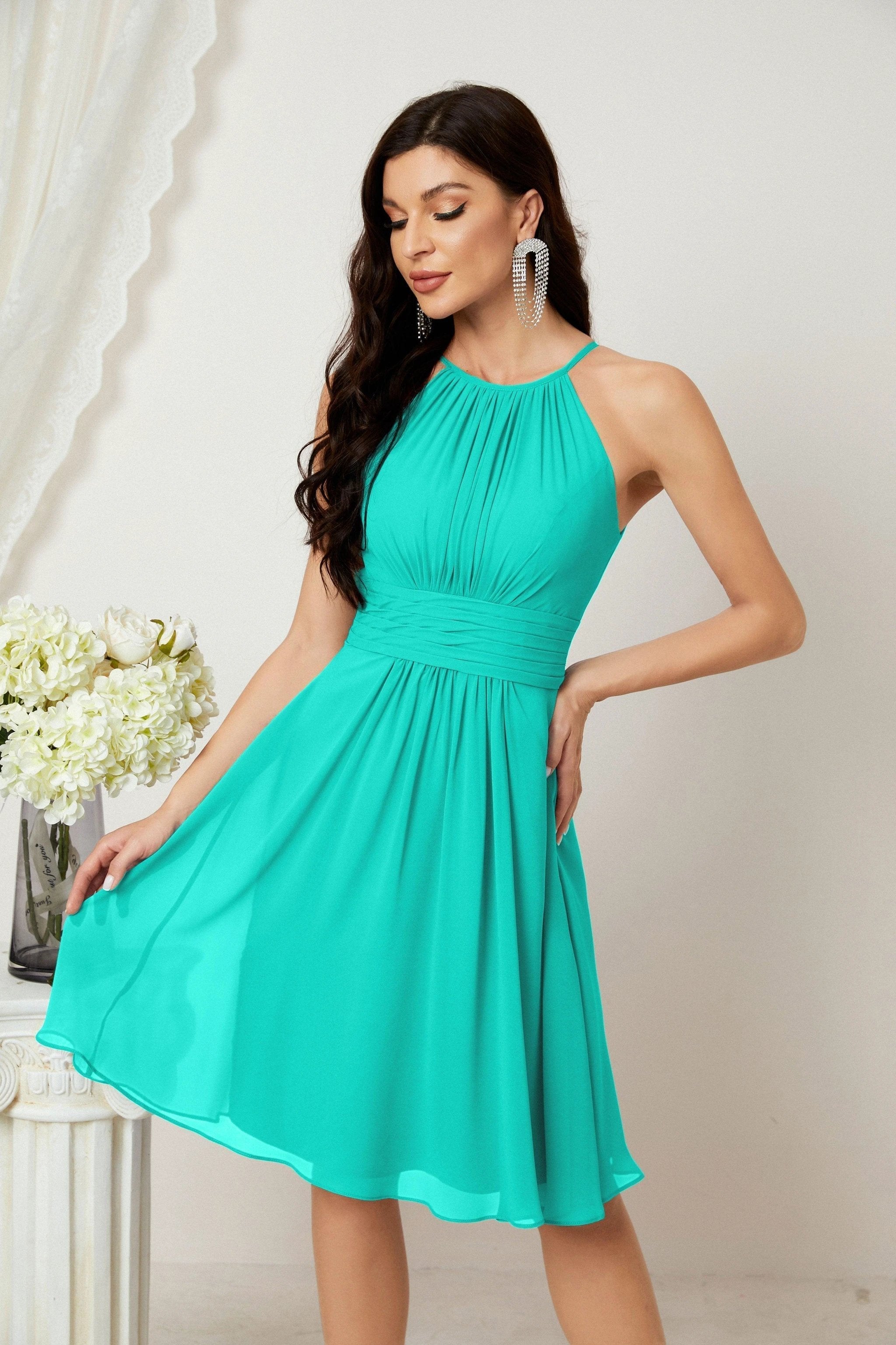 Halter Homecoming Dresses Formal Evening Party Cocktail Dress 28011 Clearance sale (ZD16954)