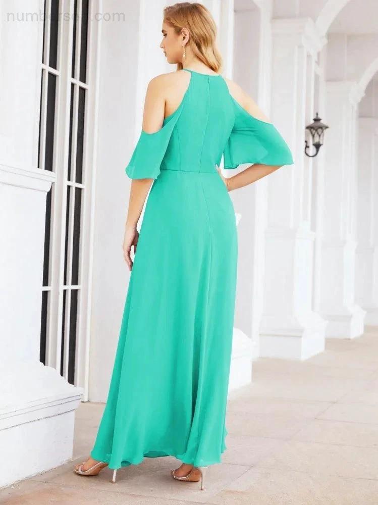 ZapDress Cold Shoulder Bridesmaid Dresses A-Line Long Formal Evening Gowns 28074 (ZD17048)