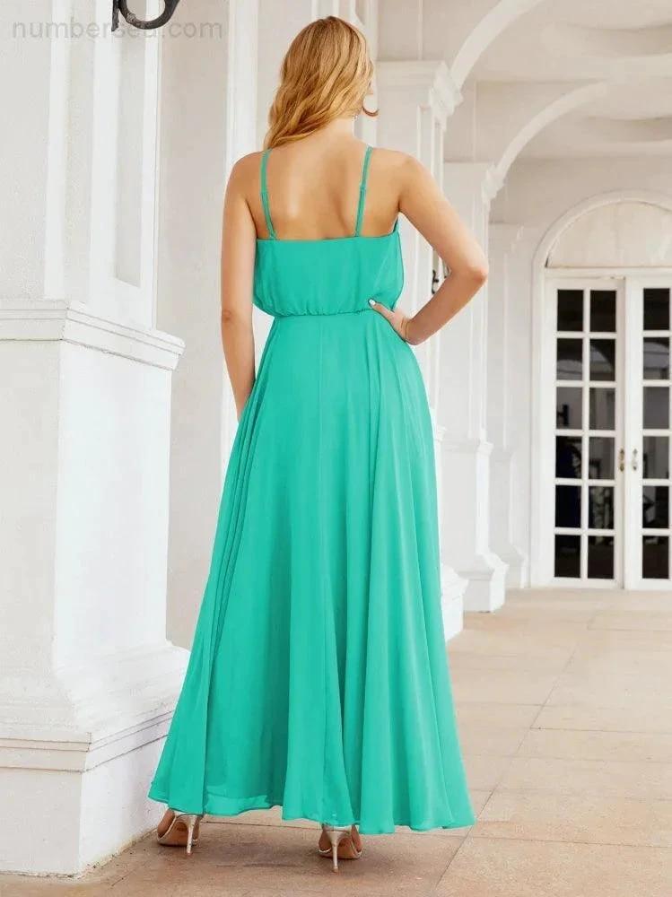 ZapDress Halter Long Bridesmaid Dresses Formal A line Juniors Dress 28029 (ZD17029)