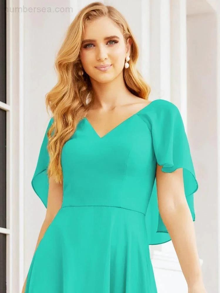 ZapDress Bridesmaid Dresses for Wedding Formal Evening Party Prom Gown with Cape 28050 (ZD17057)
