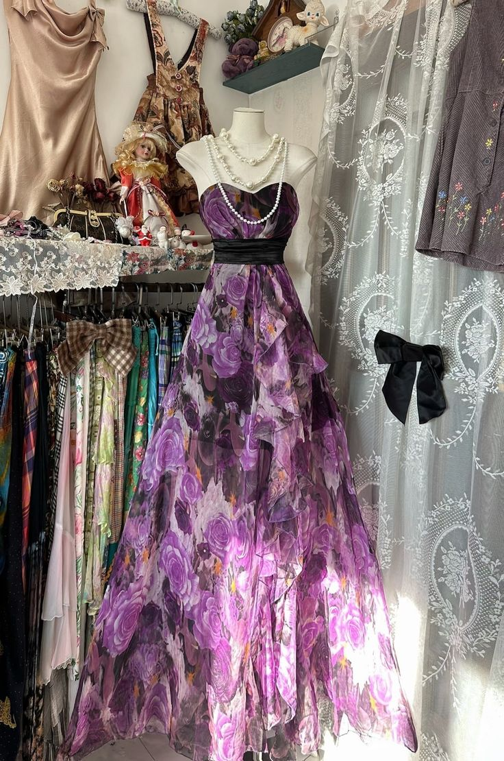 A Line Sleeveless Long Floral Chiffon Evening Dress Prom Dresses