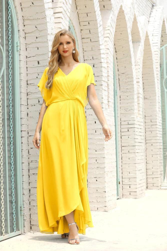 Numbersea Mother of The Bride Dresses Plus Size V-Neck Floor Length Formal Prom Dress for Wedding Guest 28020 by numbersea