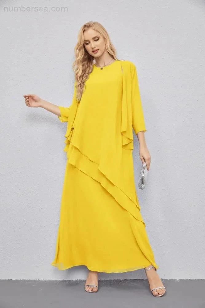 Mother of Bride Dresses with Open Front Lightweight Cardigan Formal Prom Gown 28081 (ZD16990)
