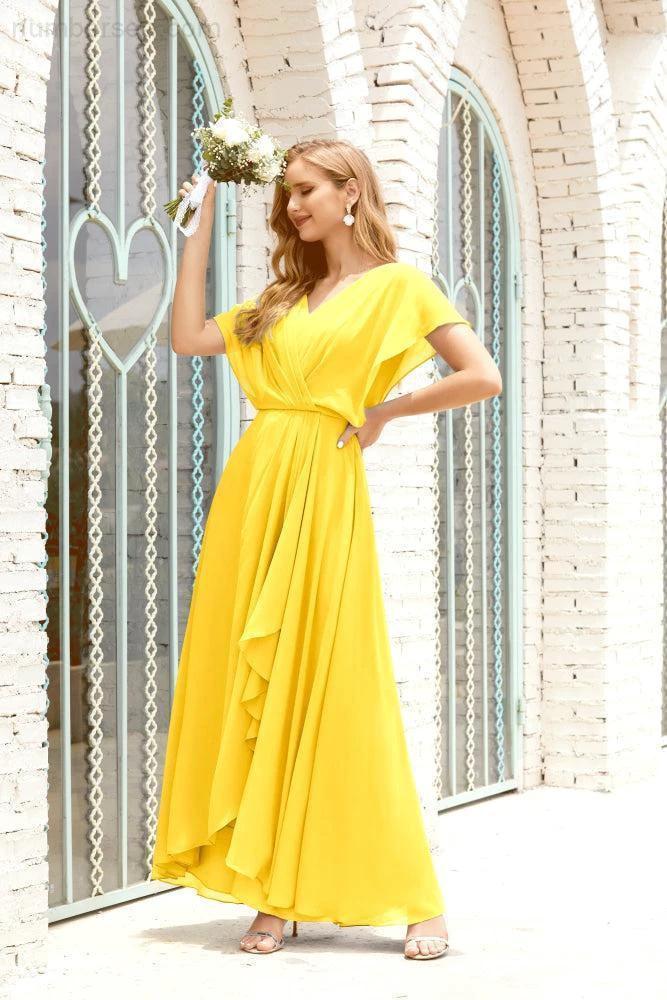 Zapdress Mother of The Bride Dresses Plus Size V-Neck Floor Length Formal Prom Dress for Wedding Guest 28020 (ZD17058)