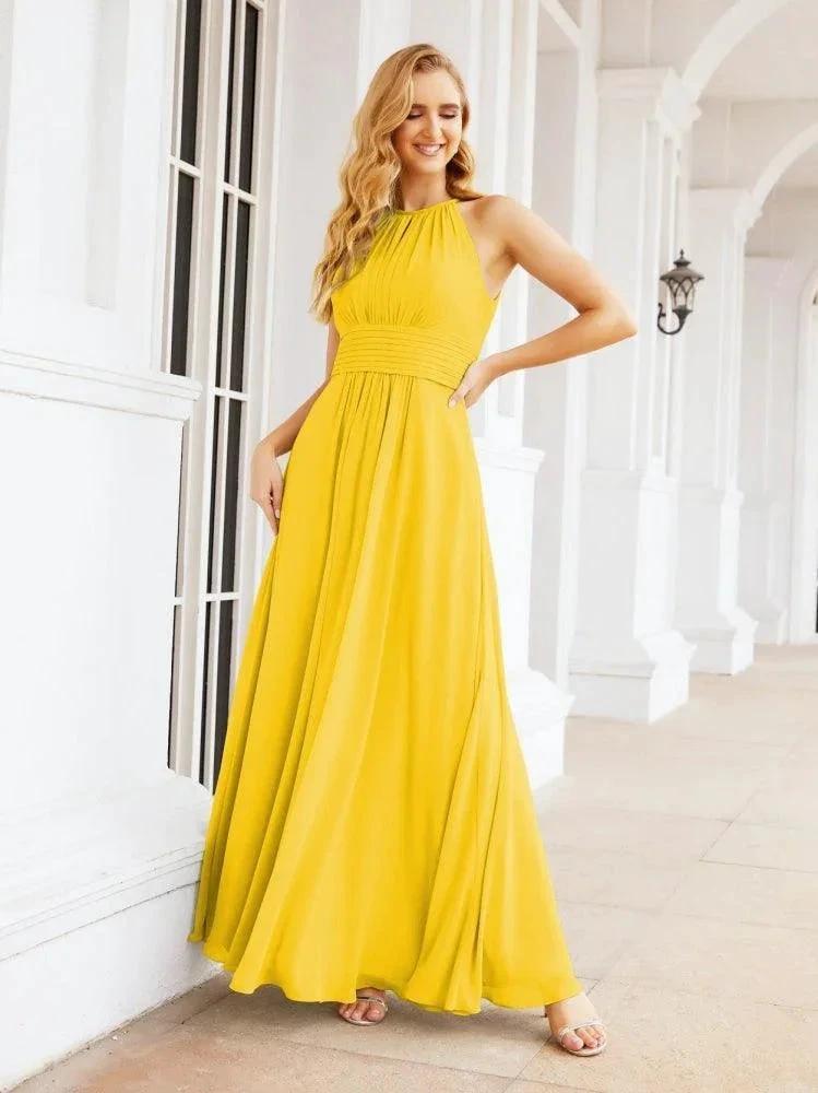Numbersea Keyhole Bridesmaid Dresses Sleeveless Formal Evening Party Prom Gowns 28043 by numbersea