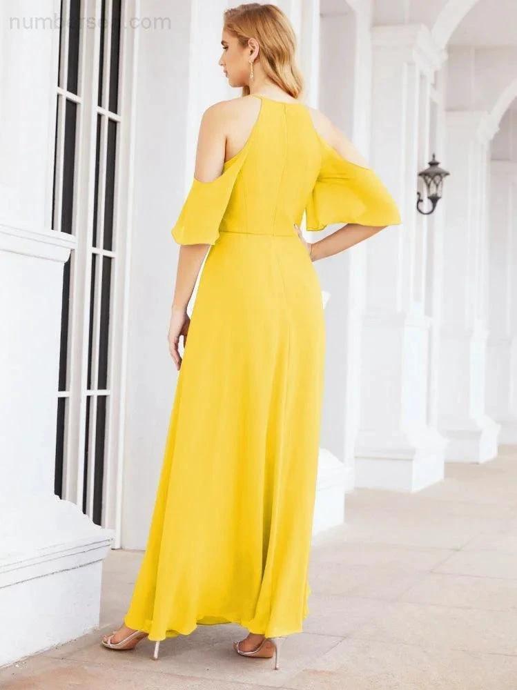 ZapDress Cold Shoulder Bridesmaid Dresses A-Line Long Formal Evening Gowns 28074 (ZD17048)