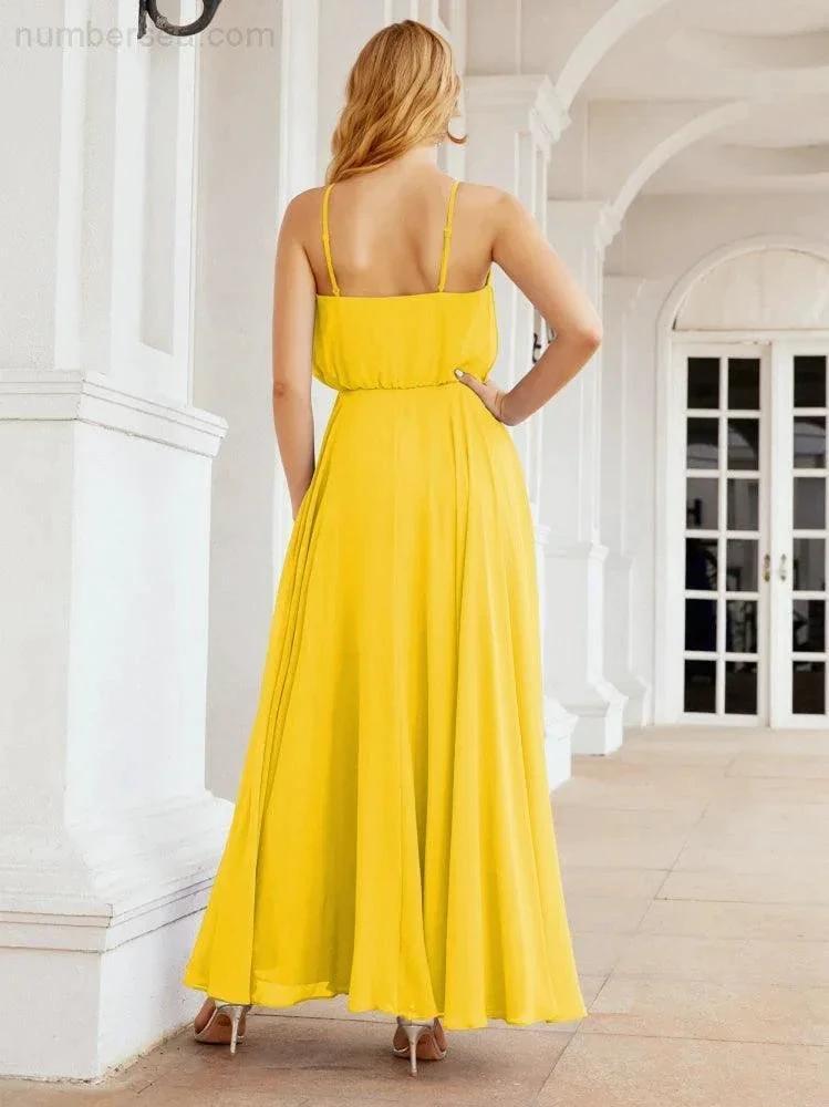 ZapDress Halter Long Bridesmaid Dresses Formal A line Juniors Dress 28029 (ZD17029)