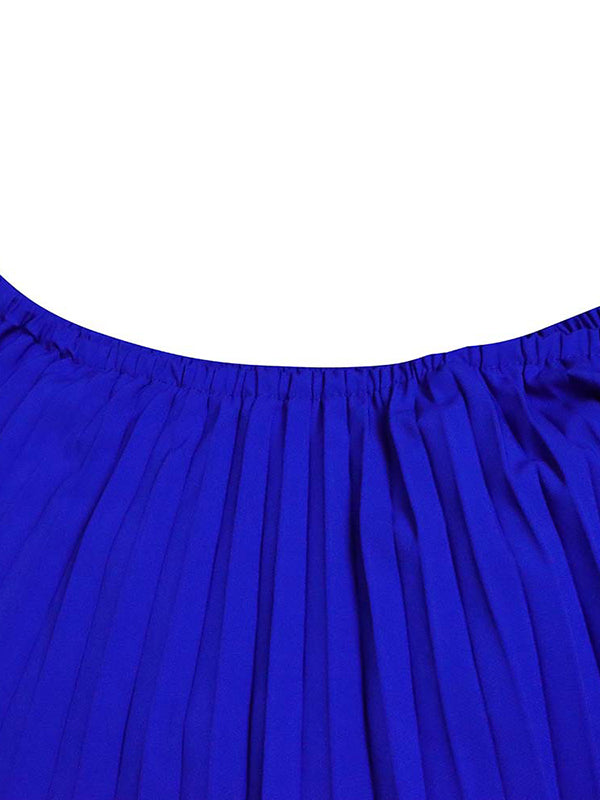 Wrap Pleated Solid Color Off-The-Shoulder Evening Dresses - View 10 | VelvetHem