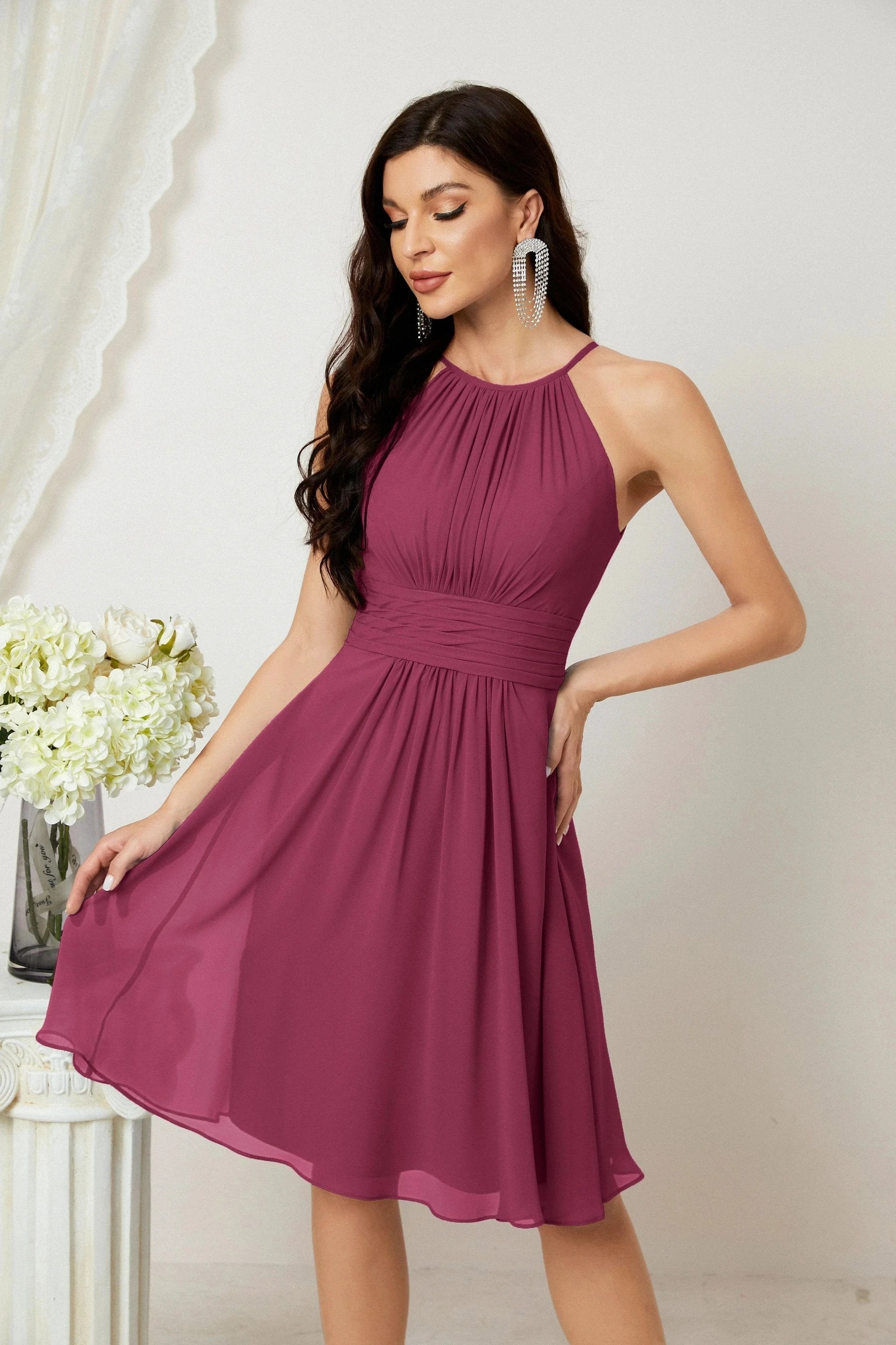 Halter Homecoming Dresses Formal Evening Party Cocktail Dress 28011 Clearance sale (ZD16954)