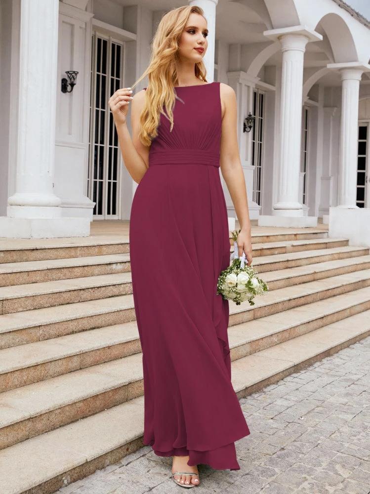 Numbersea Bridesmaid Dresses for Wedding Ruffles Long Formal Prom Gowns 28039 by numbersea