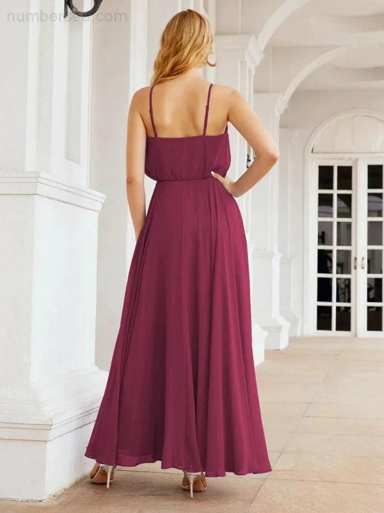 ZapDress Halter Long Bridesmaid Dresses Formal A line Juniors Dress 28029 (ZD17029)