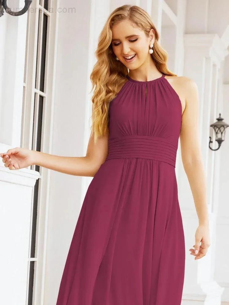 ZapDress Keyhole Bridesmaid Dresses Sleeveless Formal Evening Party Prom Gowns 28043 (ZD17032)