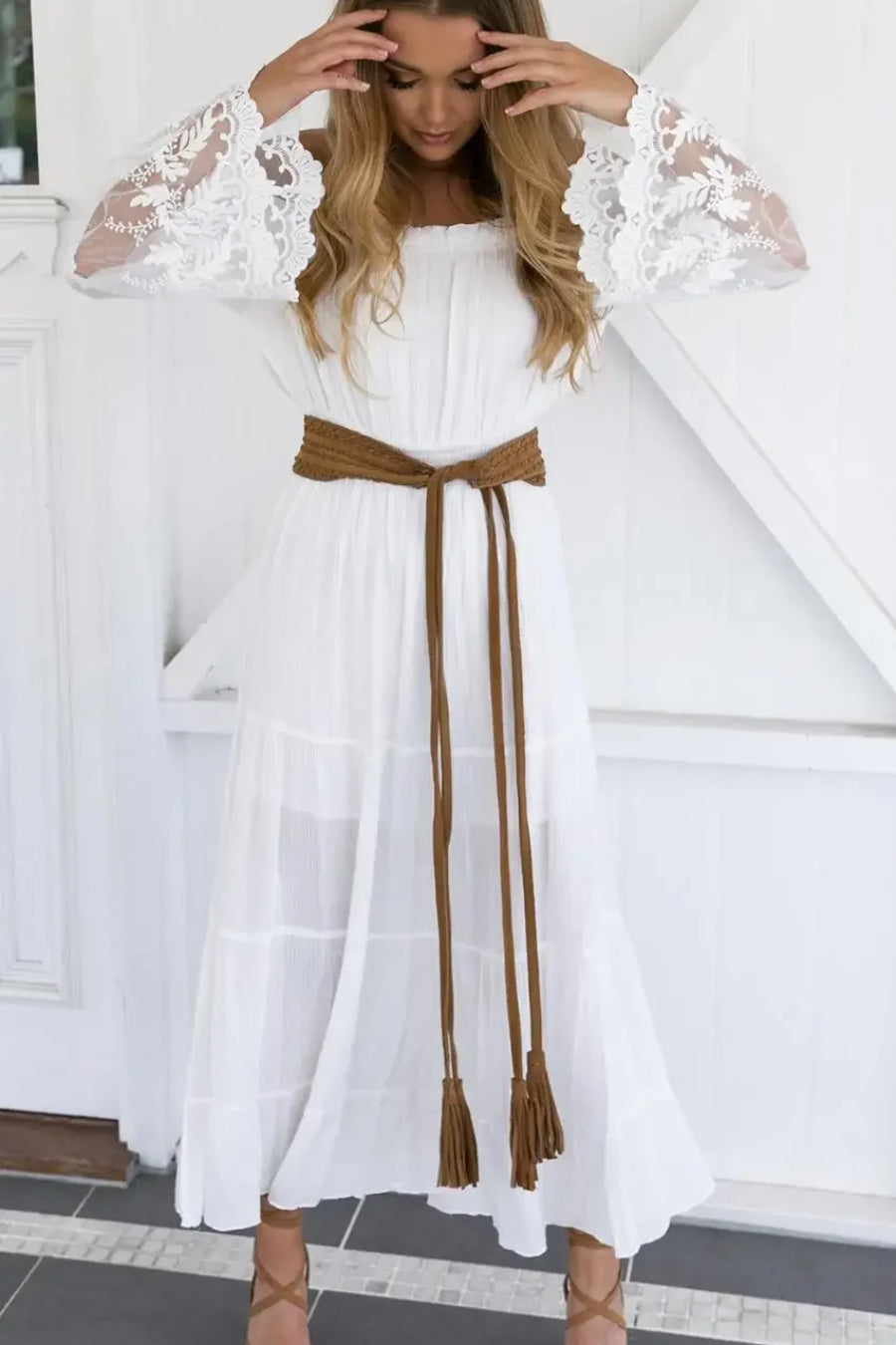 Flare Sleeve Off Urban Dress for Smart Casual Fashion Boutique Fashion Style