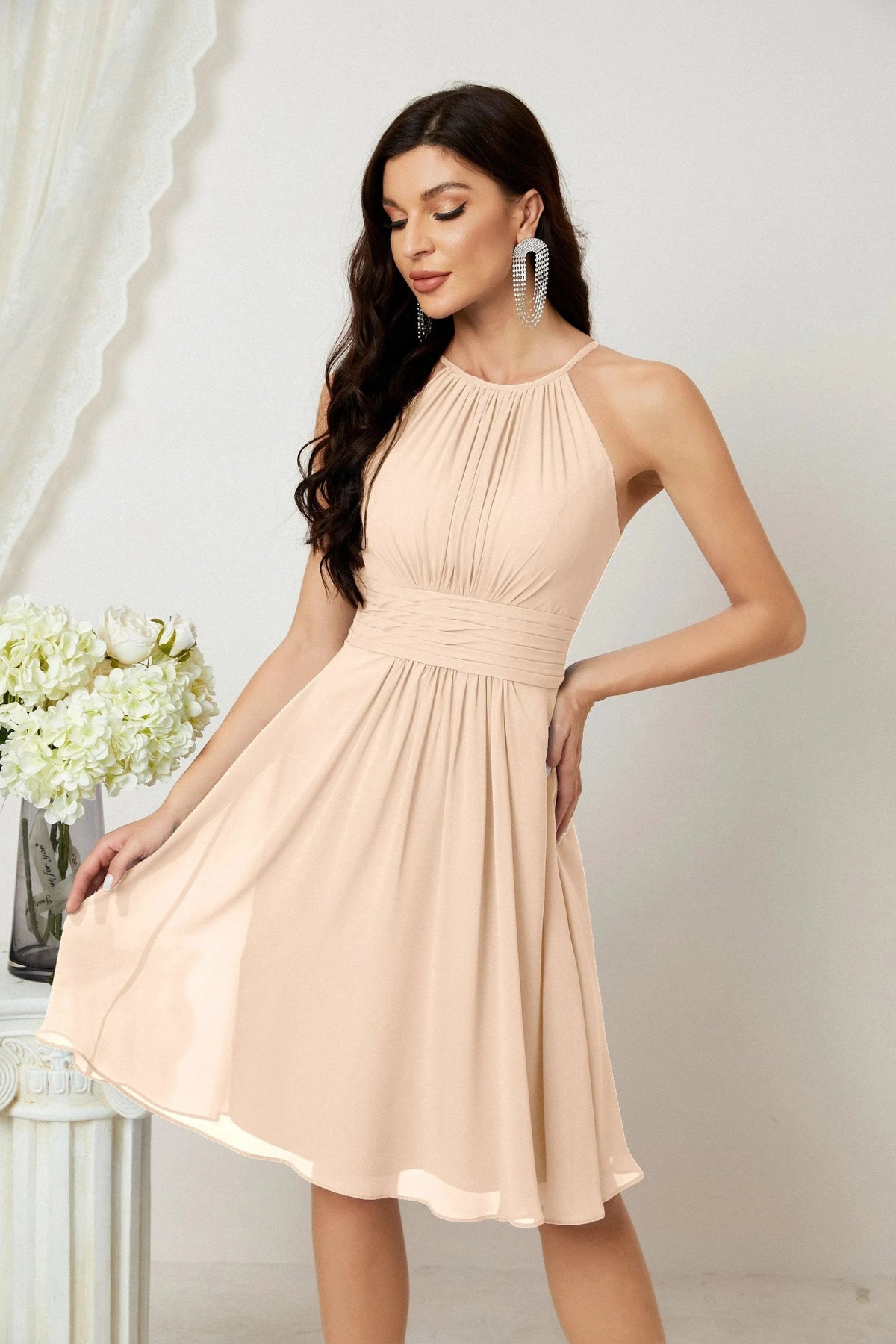 Halter Homecoming Dresses Formal Evening Party Cocktail Dress 28011 Clearance sale (ZD16954)