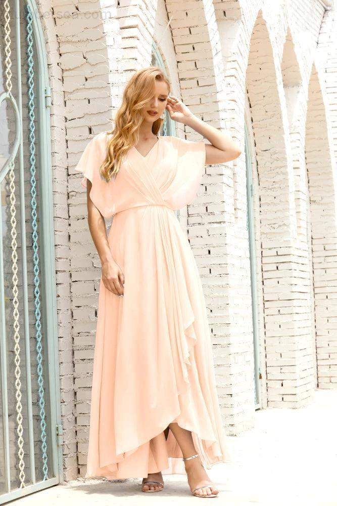 Zapdress Mother of The Bride Dresses Plus Size V-Neck Floor Length Formal Prom Dress for Wedding Guest 28020 (ZD17058)