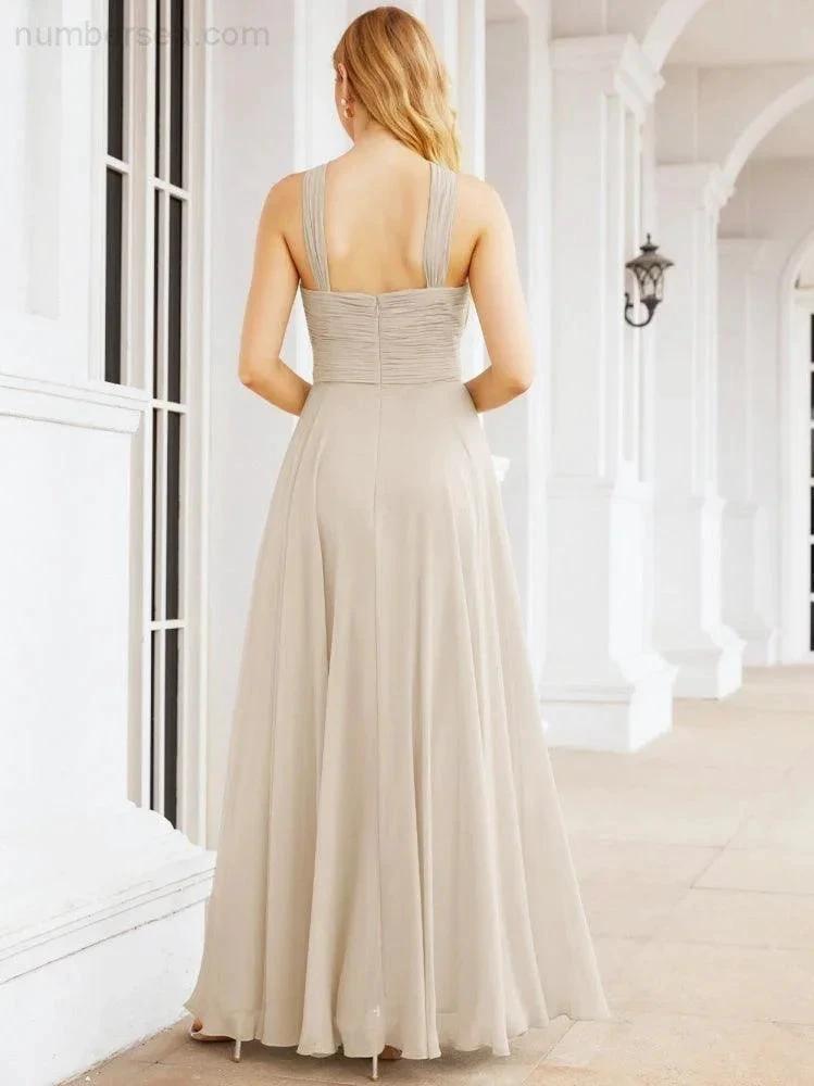 ZapDress Crisscross Halter Bridesmaid Dresses for Party Wedding Evening Prom Maxi Ball Gowns 28053 (ZD17037)