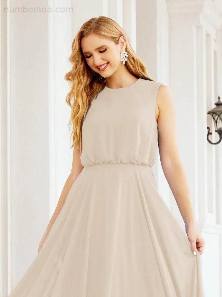 ZapDress Sleeveless Long Bridesmaid Dress A line Formal Evening Prom Gown 28025 (ZD17053)