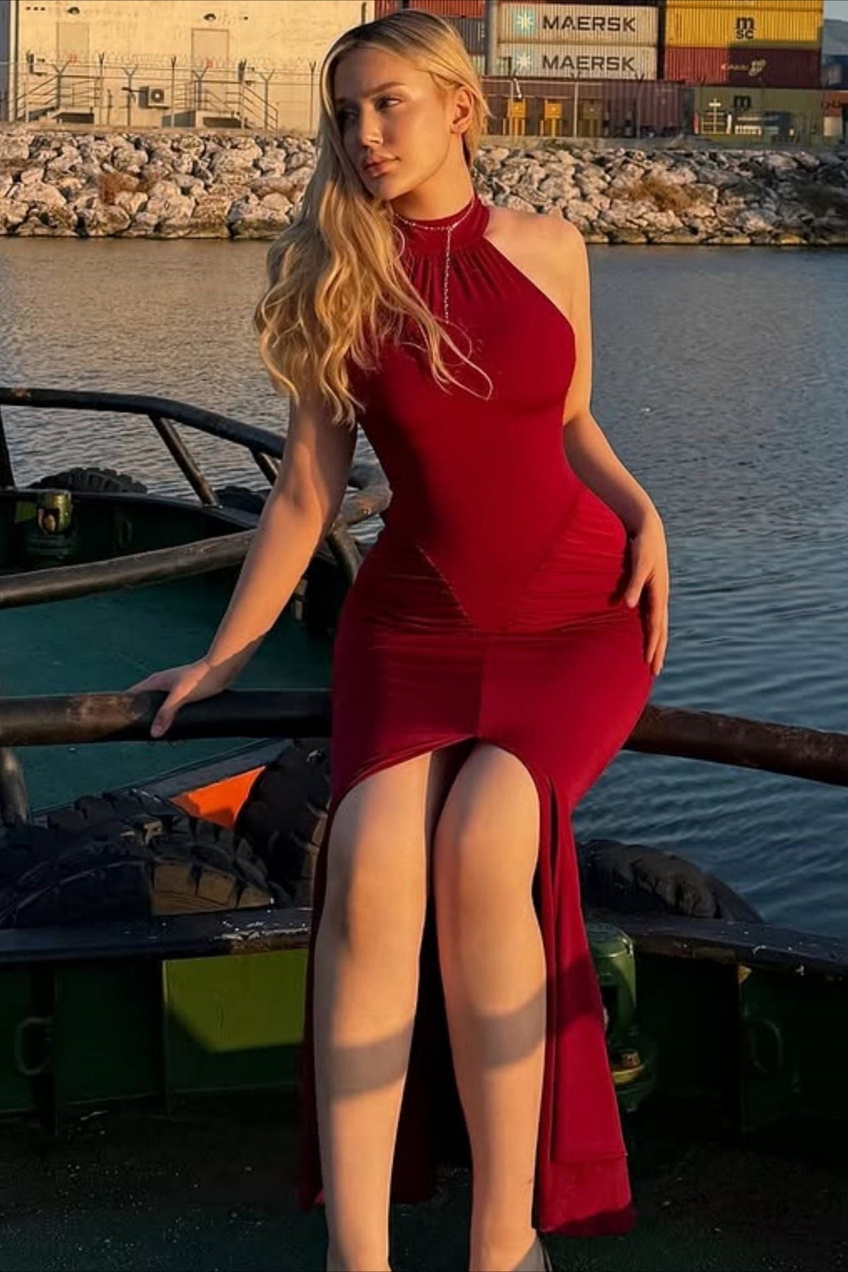 High Slit Strapless Bodycon Work Dress - View 12 | VelvetHem