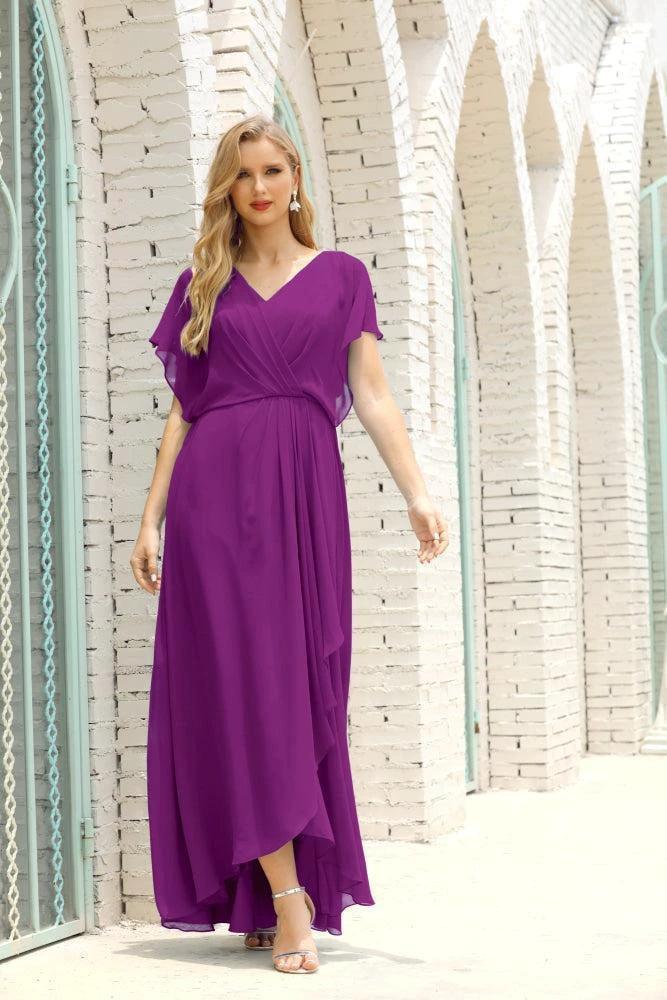 Numbersea Mother of The Bride Dresses Plus Size V-Neck Floor Length Formal Prom Dress for Wedding Guest 28020 by numbersea