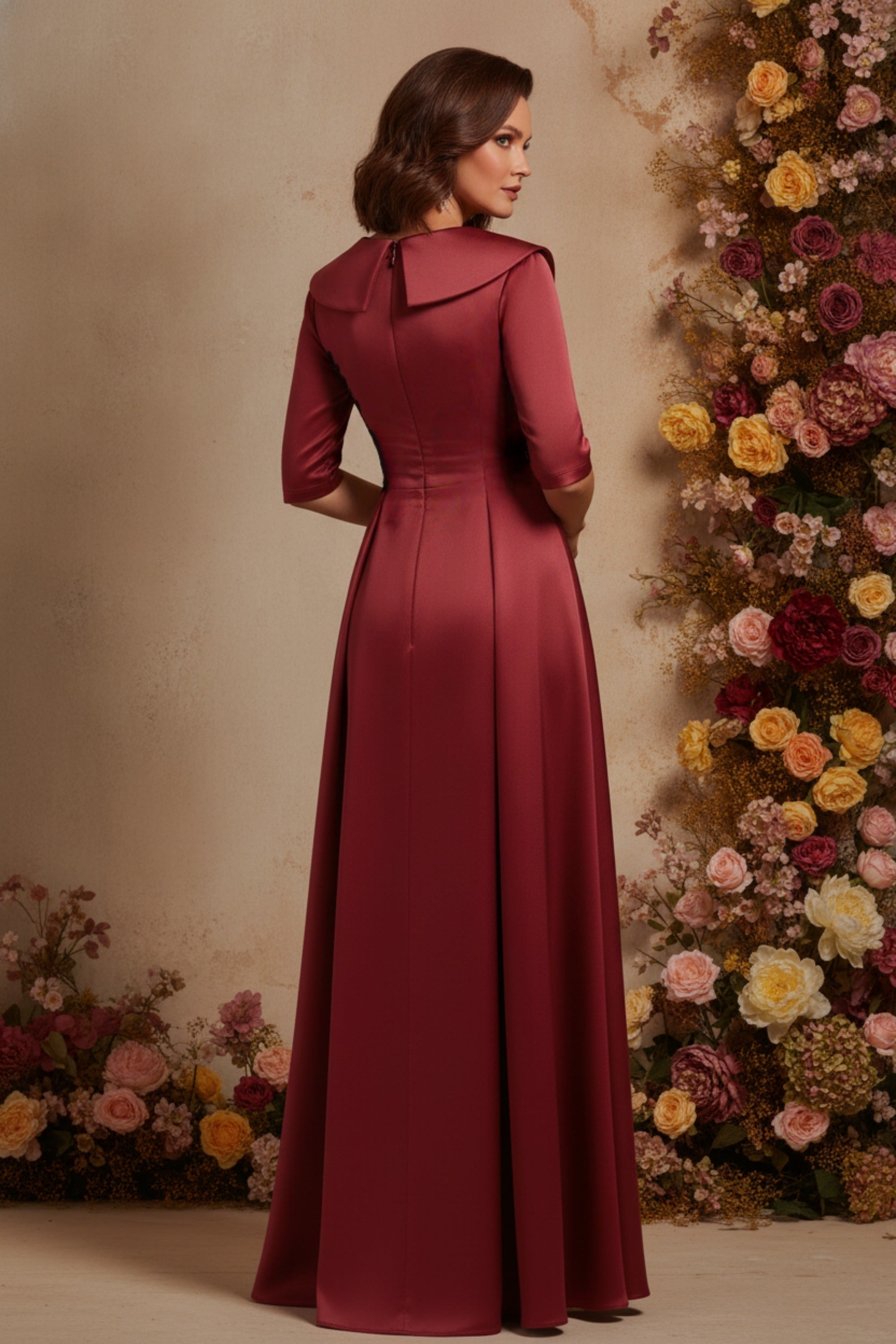 Sophisticated Embroidered V-Neck A-Line Formal Gown