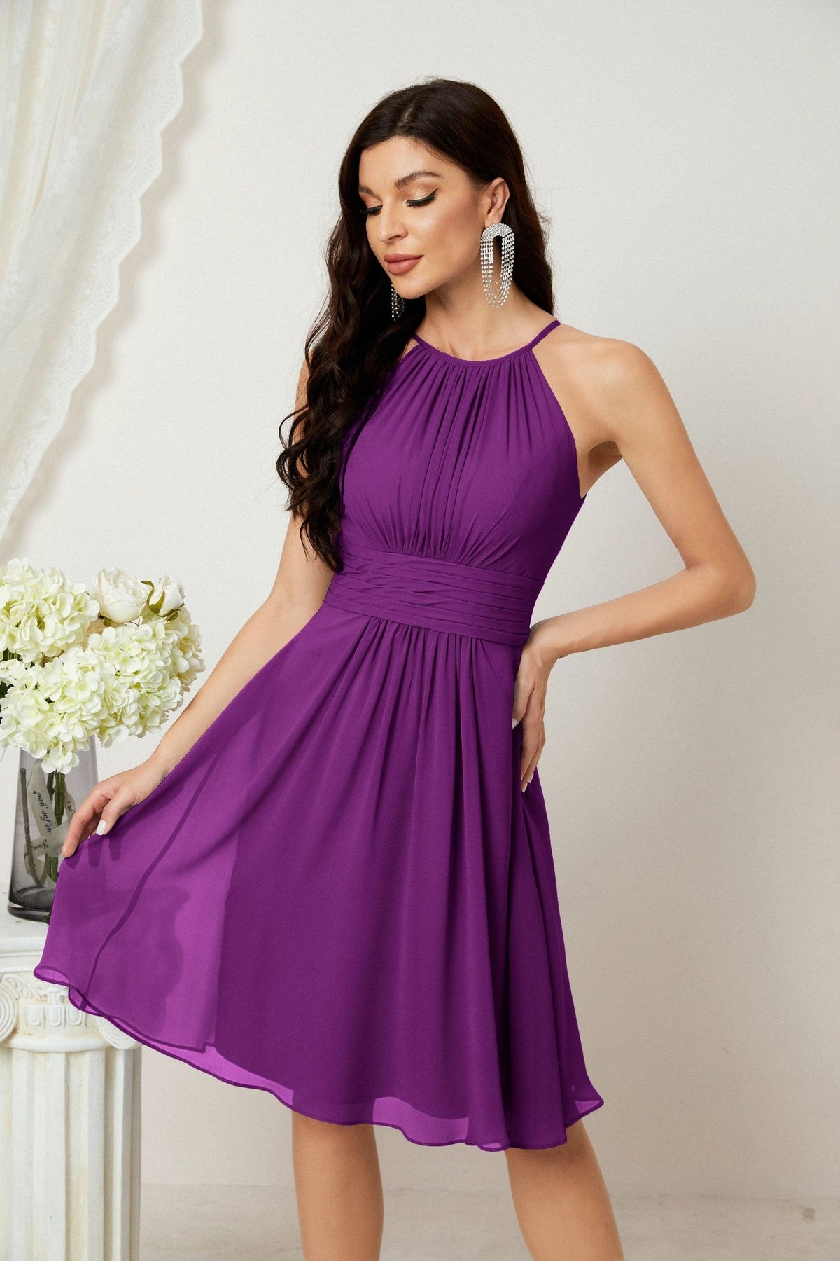 Halter Homecoming Dresses Formal Evening Party Cocktail Dress 28011 Clearance sale (ZD16954)