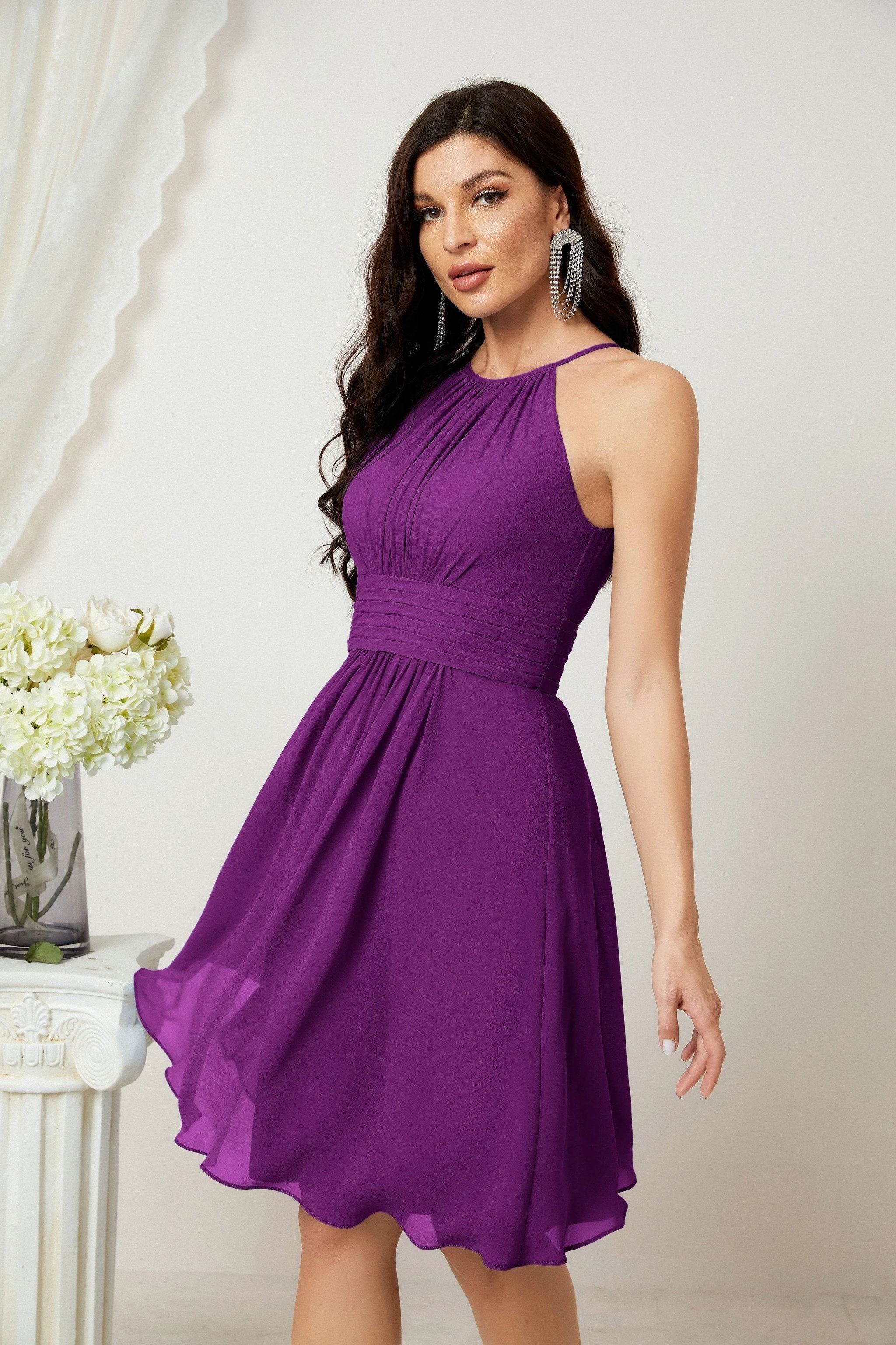 Halter Homecoming Dresses Formal Evening Party Cocktail Dress 28011 Clearance sale (ZD16954)
