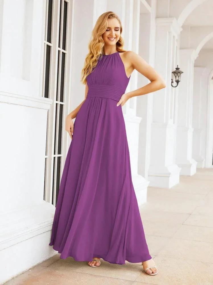 Numbersea Keyhole Bridesmaid Dresses Sleeveless Formal Evening Party Prom Gowns 28043 by numbersea