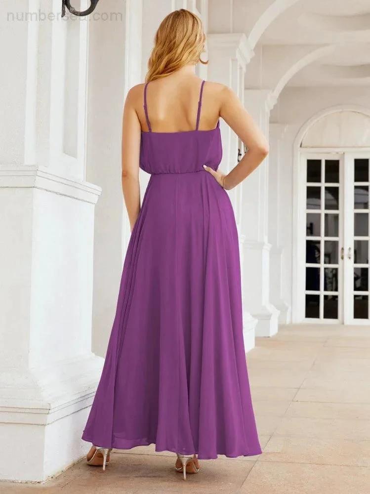 ZapDress Halter Long Bridesmaid Dresses Formal A line Juniors Dress 28029 (ZD17029)