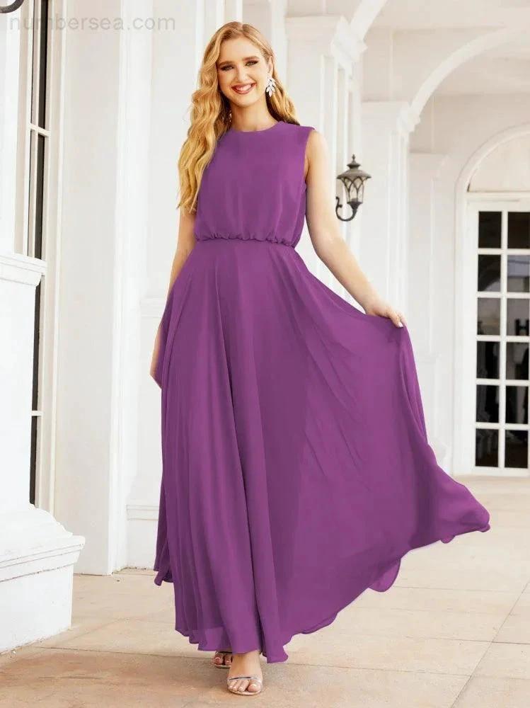 ZapDress Sleeveless Long Bridesmaid Dress A line Formal Evening Prom Gown 28025 (ZD17053)