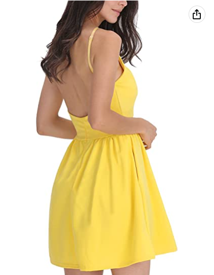 Women Sexy Spaghetti Strap Party Dress Open Back Homecoming Dress Back to School Dress - View 2 | FashionDia
