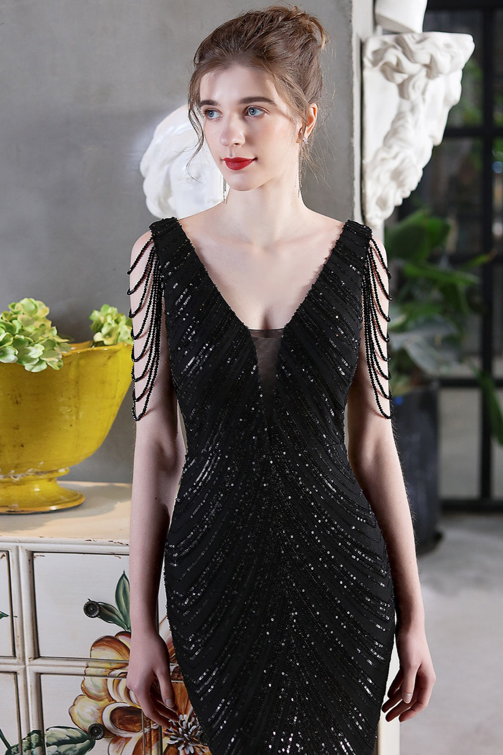 Elegant Sequin Mermaid Contemporary Dress for Boutique Fashion Look
