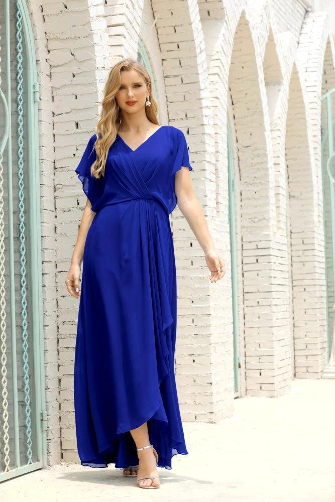 Numbersea Mother of The Bride Dresses Plus Size V-Neck Floor Length Formal Prom Dress for Wedding Guest 28020 by numbersea