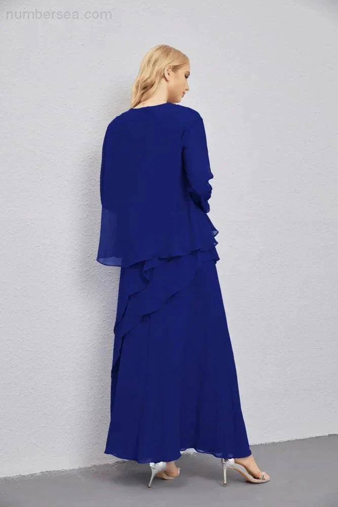 Mother of Bride Dresses with Open Front Lightweight Cardigan Formal Prom Gown 28081 (ZD16990)