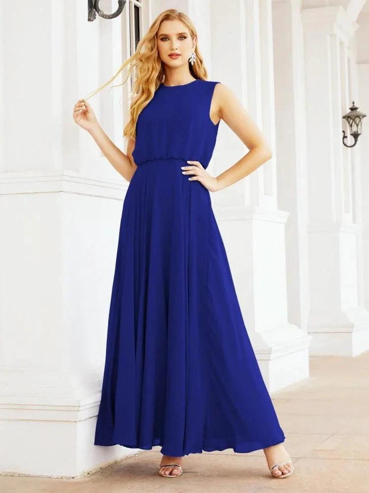 Numbersea Sleeveless Long Bridesmaid Dress A line Formal Evening Prom Gown 28025 by numbersea