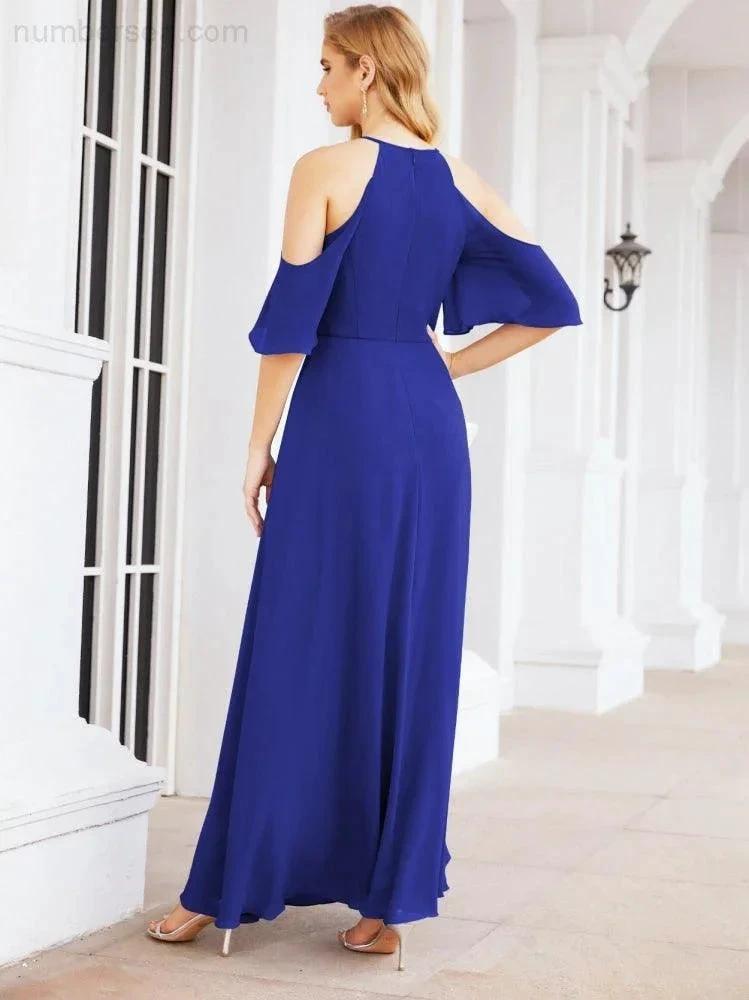 ZapDress Cold Shoulder Bridesmaid Dresses A-Line Long Formal Evening Gowns 28074 (ZD17048)