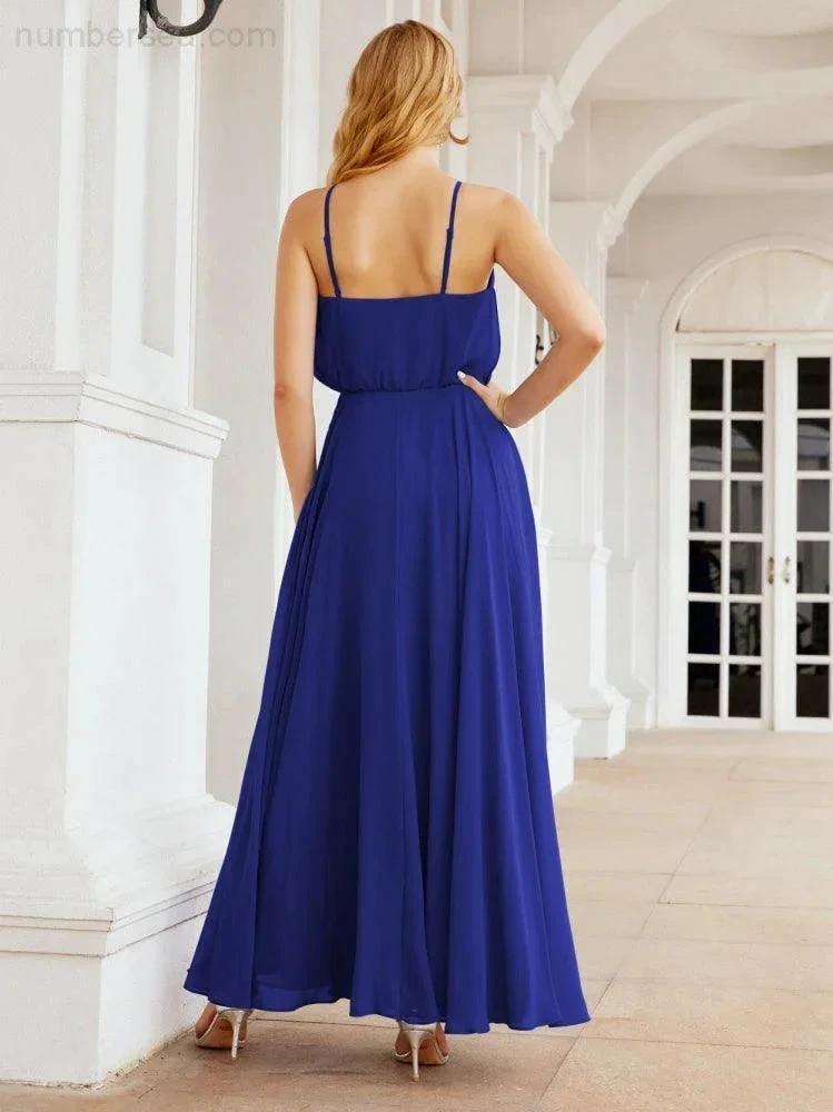 ZapDress Halter Long Bridesmaid Dresses Formal A line Juniors Dress 28029 (ZD17029)