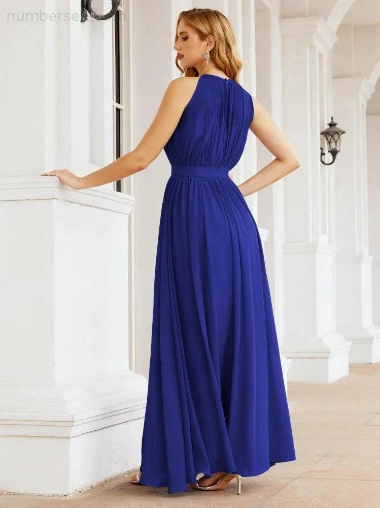 ZapDress Halter Bridesmaid Dress Empire Waist Formal Evening Prom Gown for Mother of The Bride 28030 (ZD17026)
