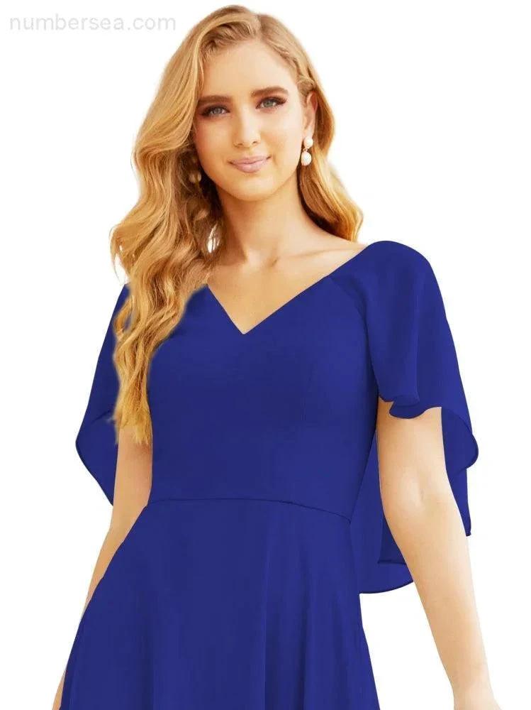 ZapDress Bridesmaid Dresses for Wedding Formal Evening Party Prom Gown with Cape 28050 (ZD17057)
