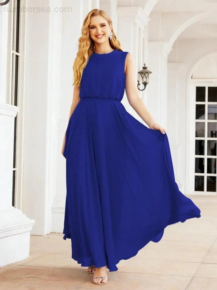 ZapDress Sleeveless Long Bridesmaid Dress A line Formal Evening Prom Gown 28025 (ZD17053)