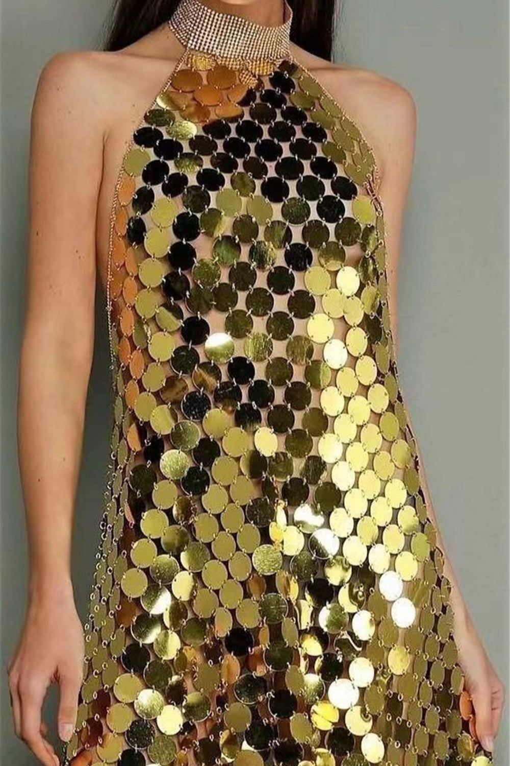Handmade Beaded Sequin Club Slim Sequin Dress - View 4 | VelvetHem