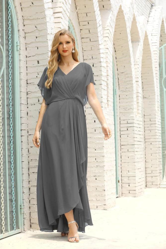 Numbersea Mother of The Bride Dresses Plus Size V-Neck Floor Length Formal Prom Dress for Wedding Guest 28020 by numbersea