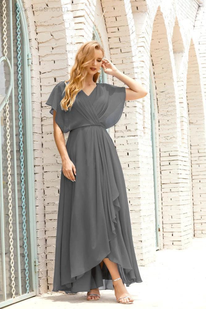 Zapdress Mother of The Bride Dresses Plus Size V-Neck Floor Length Formal Prom Dress for Wedding Guest 28020 (ZD17058)