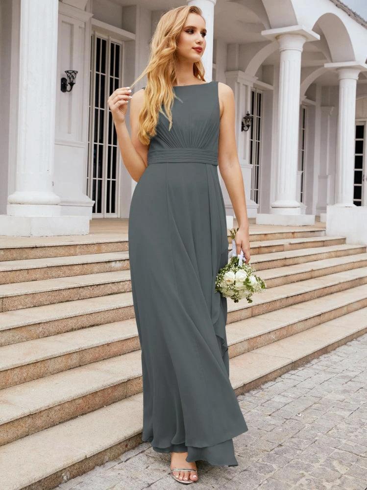 Numbersea Bridesmaid Dresses for Wedding Ruffles Long Formal Prom Gowns 28039 by numbersea