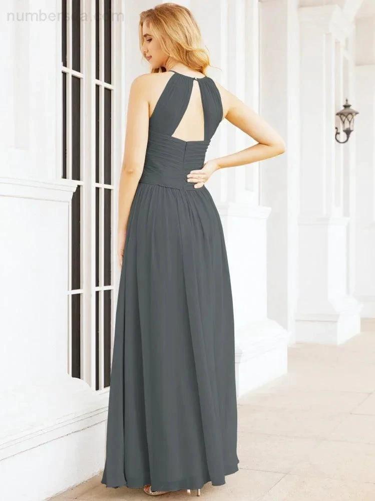 ZapDress Sleeveless Bridesmaid Dresses Long Prom Gown Zipper with Keyhole Back 28056 (ZD17040)