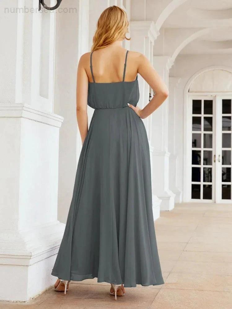 ZapDress Halter Long Bridesmaid Dresses Formal A line Juniors Dress 28029 (ZD17029)