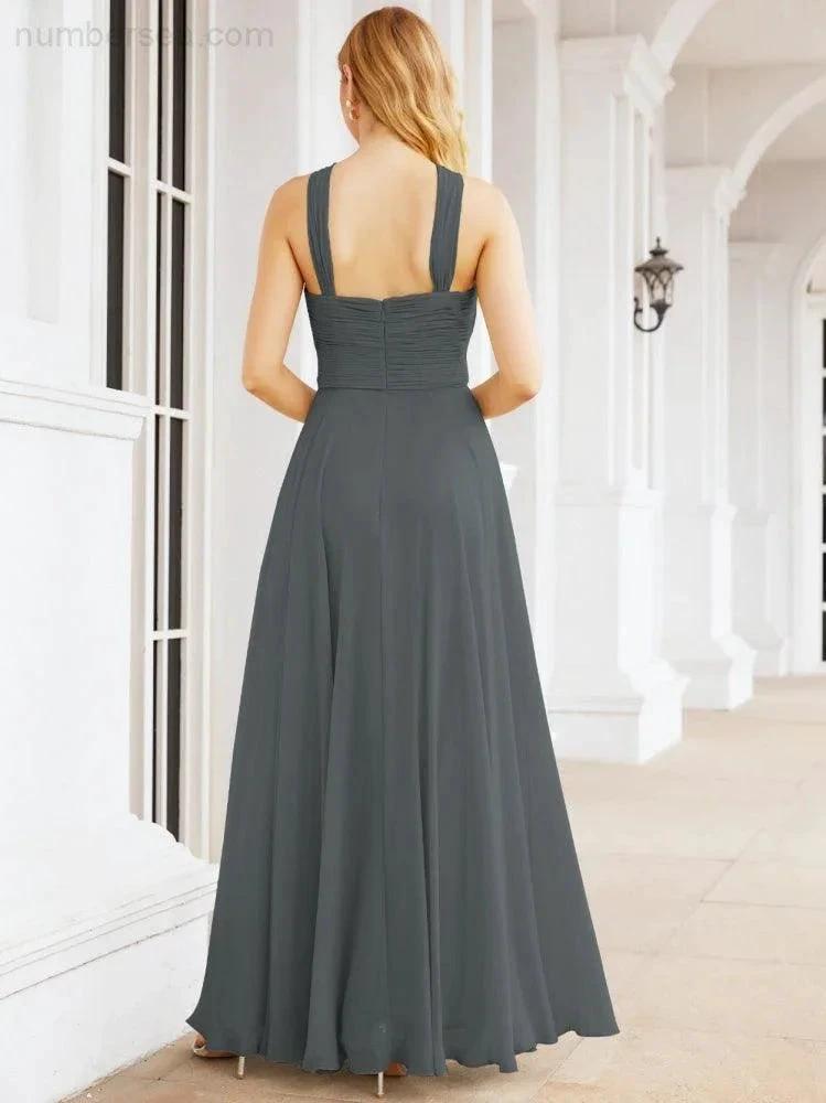ZapDress Crisscross Halter Bridesmaid Dresses for Party Wedding Evening Prom Maxi Ball Gowns 28053 (ZD17037)